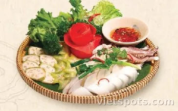 Mực Lá Hấp Hành Gừng