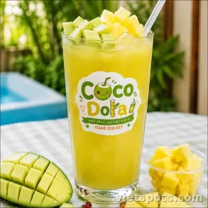 Nước ép xoài xanh mix thơm(dứa)/Pure Mango mix Pineapple juice