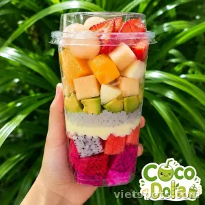 Trái cây dầm Flan caramen homemade