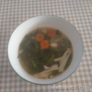 Combo 1 canh rau muống + 1 chén cơm trắng + 1 sinh tố xoài