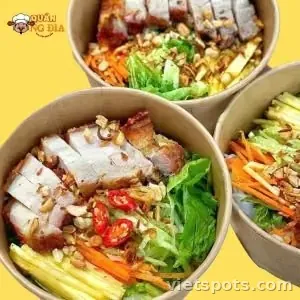 Bún mắm ba chỉ nướng lu Da giòn đặc biệt