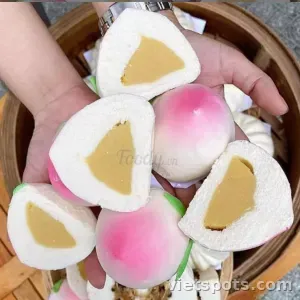 Bánh bao hình trái đào xinh