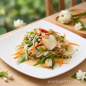 Gỏi đậu hũ và nấm